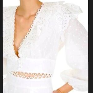 Zimmermann White Linen Crop top designer size AU 1. US 6 or Small
